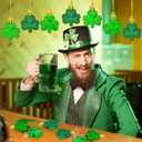 48 PCS St Patricks Day Decorations, Shamrocks Shaped Ornaments for Tree, 3 Styles Good Luck Clover Hanging Baubles, Shamrocks Decorations for St Patricks Day Accessories Home Decor Supplies