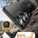 3 x Temdan Designed for Samsung Galaxy S26 Ultra Case,[Built-in Invisible Kickstand][Compatible with MagSafe][Military Grade Shockproof], Slim Translucent Matte Phone Case for Samsung S26 Ultra-Black
