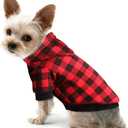 Plaid Dog Hoodie Sweatshirt Sweater for Small Dogs Cat Puppy Clothes Coat Warm and Soft(S)