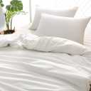 F.Y.Dreams Weighted Blanket Duvet Cover 60x80 inches with 8 Ties,Zipper on Long Side/100% Cotton, Off-White/Just Duvet Cover