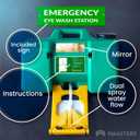 MAASTERS 8gal Portable Eye Wash Station, Wall Mount Eyewash Station OSHA-Compliant, Emergency Eye Wash Station with Mirror & Dual Spray, First Aid Eye Wash Units