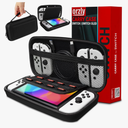 Orzly Carry Case Compatible with Nintendo Switch and New Switch OLED Console -Protective Hard Portable Travel Carry Case Shell Pouch with Pockets for Accessories and Games