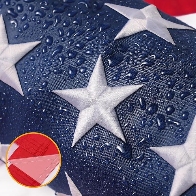 American Flag 3x5 Ft for Outside,Heavy Duty Waterproof USA Flag with Embroidered Stars, Sewn Stripes, Brass Grommets, UV Protected Nylon US Flag for High Wind Outside Yard Porch Decor