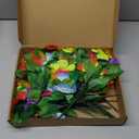 Hotop 36 Pcs Light up Hawaiian Flower Centerpieces for Tables Hibiscus Bouquet Palm Leaves and Light Up Centerpieces for Tables