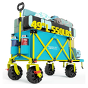 49" L Extra Long Beach Wagon with Tailgate,Big Wheels with Brake for Sand, Collapsible Utility Beach Cart Heavy Duty Folding Wagon,Ideal for Outdoor Sand Camping Garden Pet