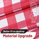 Plastic Table Cloth, 110 Ft X 54 In Disposable Tablecloth Red and White Checkered Tablecloth with Any Cut Sliding Cutters Premium PEVA Plastic Table Cloth Disposable for Picnic, Parties, Festivals