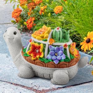 LESES Turtle Garden Decor for Outside Solar Statue Outdoor Clearance, Cute Turtle Solar Statues with LED Lights Lawn Ornaments Decorations for Patio Yard Birthday Gifts (Orange)