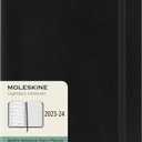 Moleskine Classic 18 Month 2023-2024 Weekly Planner, Soft Cover, Large (5" x 8.25"), Black