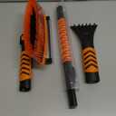 43" Ice Scraper for Car Windshield - 3-in-1 Extendable Snow Brush with 180 Pivot Head, Squeegee & Ergonomic Foam Grip for Christmas Car, SUV, Truck, Auto (Black/Orange)