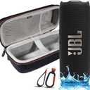 JBL Flip 7 Portable Bluetooth Speaker, IP68 Waterproof, Dustproof, Drop-Proof, PushLock System, AI Sound Boost, 16H Battery, Megen Hardshel Protection Case (Black)