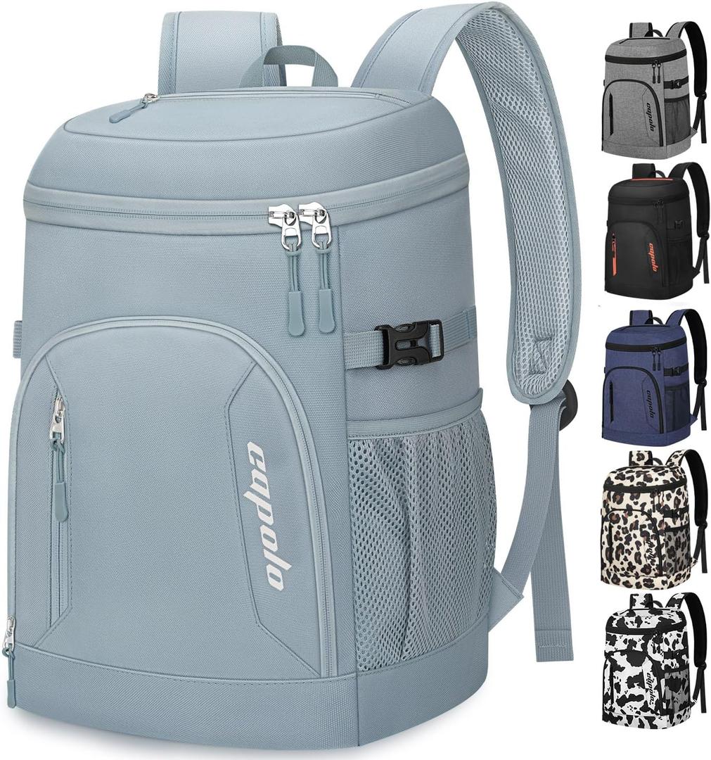 Capolo Cooler Backpack for Men Women Insulated Backpack Cooler Leak Proof | 26L Large Capacity,Bottle Opener,Thermal Bag, Soft Cooler Bag, Lunch Backpack, for Travel, Picnic, Hiking (Black 30Cans)