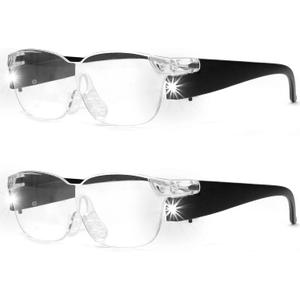 OKH Magnifying Glasses with Battery LED Light, 160% Magnifying Glasses for Close Work, Crafts, Jewelers, Reading, Painting, Hobbies (2 Pack)
