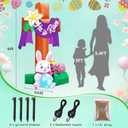 Leyndo 6 Ft/1.8 M Easter Inflatable Cross Outdoor Decoration Blow He is Risen Yard Decorations up with Built-in LED Lights Easter Eggs Bunny Party Decor for Yard Holiday Garden Lawn Indoor Home
