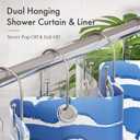 AmazerBath Shower Curtain Hooks, Nickel Shower Curtain Hooks Rust Proof, Non-Slip Simple Double Hook Shower Curtain Hooks for Shower Curtain, Sturdy Shower Curtain Rings, 12Pcs