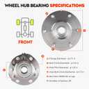 Front Wheel Hub Bearing Assembly Compatible with Nissan Titan Pathfinder Armada for Infiniti QX56 2004-2007 6Lugs W/ABS repalcement 515066 2pcs