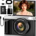 4K Digital Camera,64MP Cameras for Photography with 16X Digital Zoom, AutoFocus Vlogging Camera for YouTube, 3" 180Â°Flip Screen Compact Travel Camera, Anti-Shake 4K Video Cameras