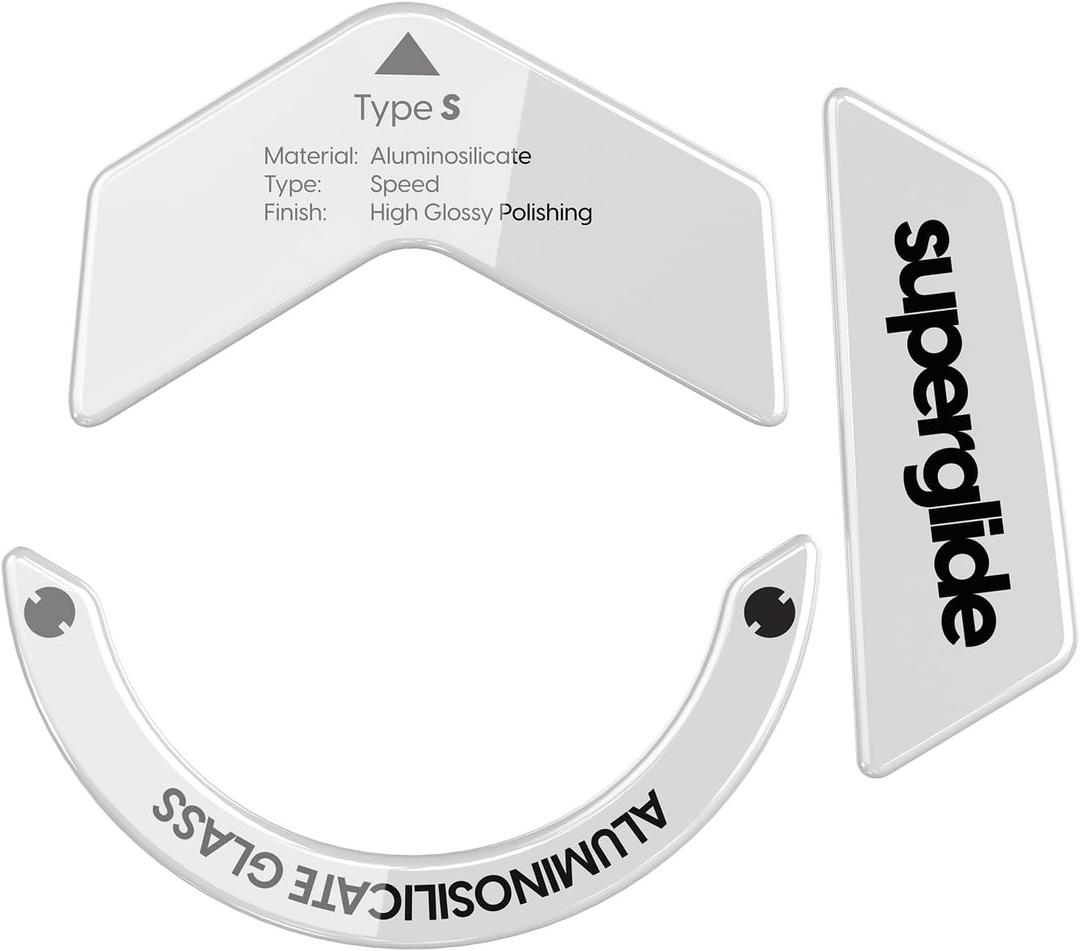 Superglide Glass Mouse Skates - Super Smooth Glide, Polished Round Edge, Super Fast Gaming Mouse Feet with Durable Sole for Logitech G502 X (Type-S, White)