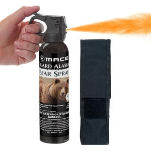 Mace Animal Defense Sprays - EPA Registered Animal Deterrent, Max Strength OC, Outdoor Safety Personal Protection for Women & Men, Guard Alaska Bear Spray OR Mace Dog Spray Options (Bear Spray & Holster (1 Pack))
