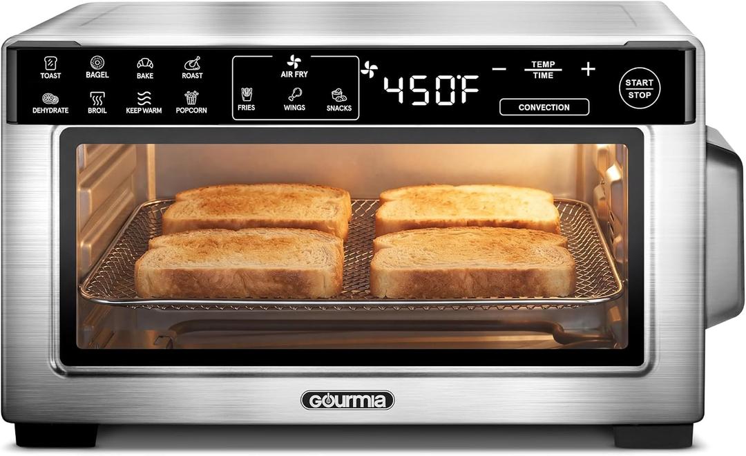 Gourmia Toaster Oven - 4-Slice Capacity, Digital Display, Stainless Steel