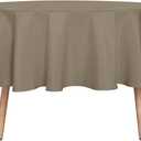 sancua Round Tablecloth - 60 Inch - Water Resistant Spill Proof Washable Polyester Table Cloth Decorative Fabric Table Cover for Dining Tables, Buffet Parties and Camping, Taupe