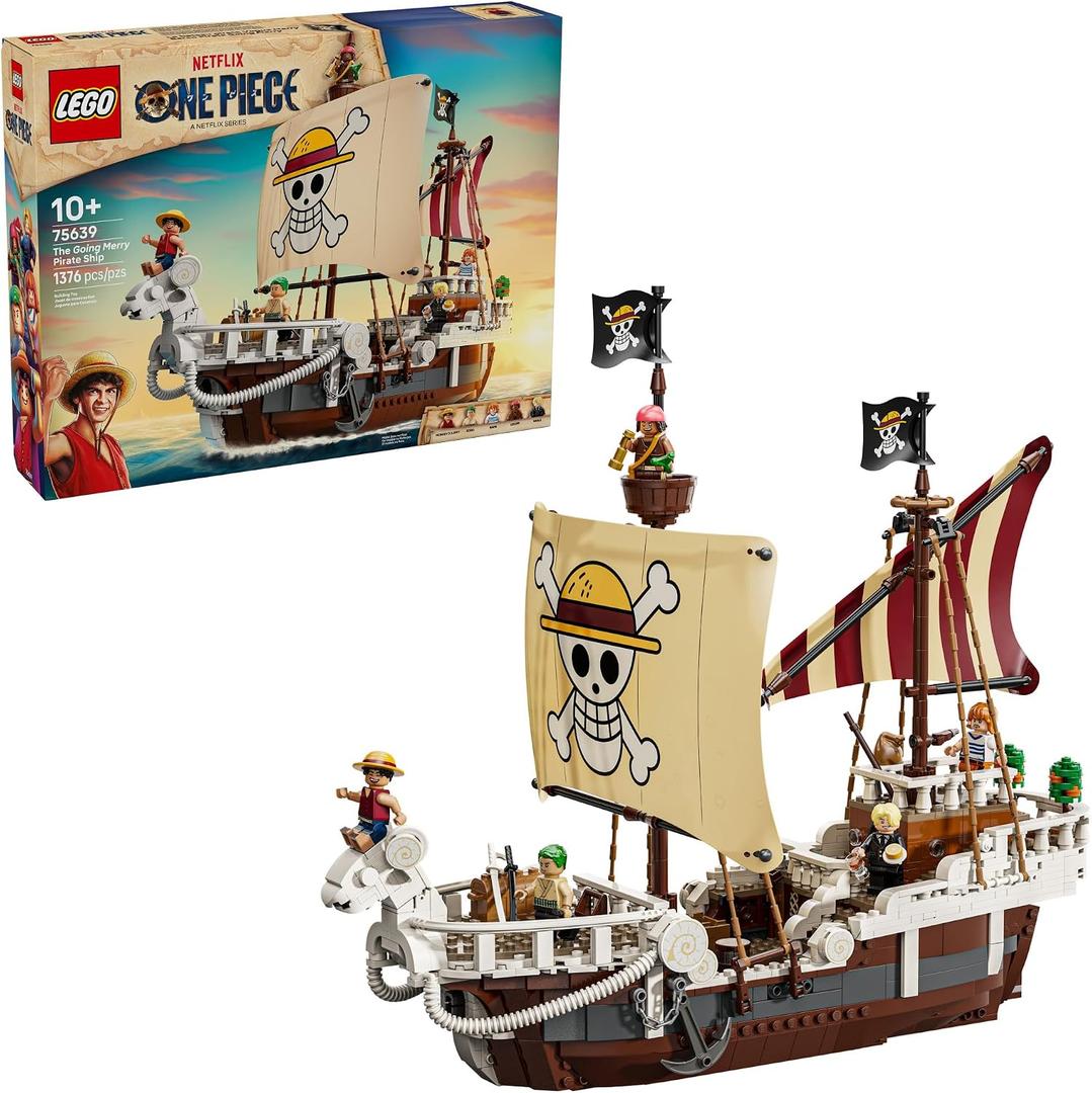 Lego ONE Piece The Going Merry Pirate Ship Building Blocks - Pretend Play Adventure Toy for Boys & Girls, 10+ - Straw Hat Crew Toy Figures & Playset for Anime Fans - Gift Idea for Birthdays - 75639
