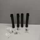 Table Leg Extenders for Folding Tables, 3-Level Height Adjustable Metal Table Risers (2in / 4in / 6in) for Straight/Bent Legs, Back Pain Relief & Posture Improvement, Black, 4-Pack