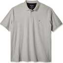 Nautica Men's Big and Tall Classic Fit Short Sleeve Solid Performance Deck Polo Shirt (Grey Heather)