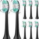 Replacement Brush Heads Compatible with Aquasonic Black Series - 8 Pack Electric Toothbrush Heads Compatible with Aqua Sonic Duo Pro and Vibe Series, Black