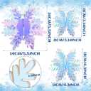Yousoontic 3 Pcs Christmas Acrylic Iridescent Holographic Snowflake Winter Snowflake Signs 3D Snowflake Tabletop Decor Snowflake Centerpiece Xmas Snowflake Signs for Home Xmas Part