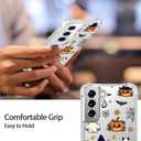 Spooky Halloween Case for Samsung S22, Slim Clear Cover with Cute Pumpkin & Ghost, Soft Touch Shockproof Bumper, 6.1" Protective Case