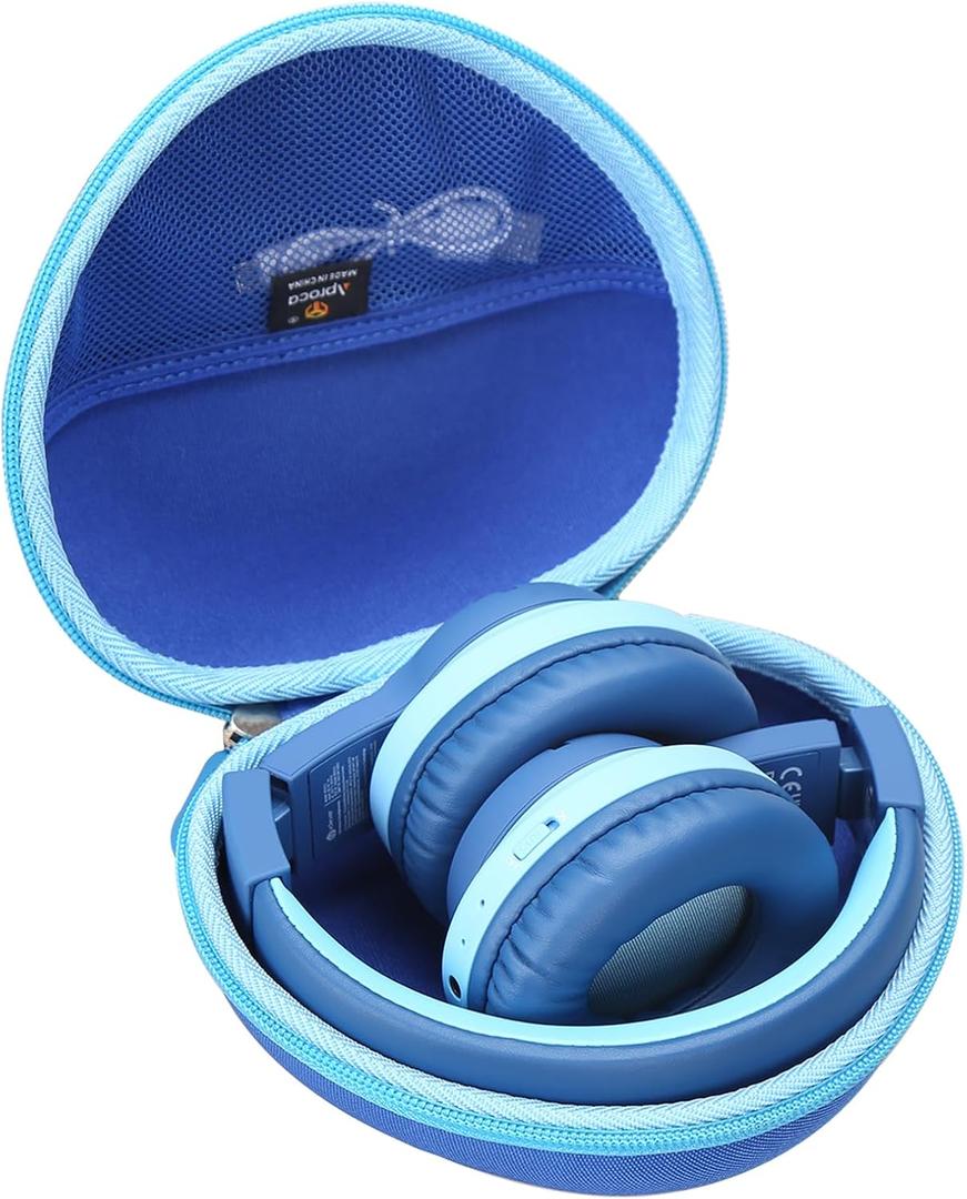 Aproca Kids Headphones Case Compatible with iClever BTH12 / HS19 / BTH26 Kids Bluetooth Headphones, Storage Hard Bag - Blue (Case Only)