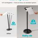 Freestanding Toilet Paper Holder Stand, 4.57 LB Weighted Base Toilet Paper Stand with Pivoting Arm, 304 Stainless Steel Floor Toilet Roll Holder No Drilling, 25.6 Inch, Matte Black