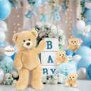 MorisMos Giant Teddy Bear Stuffed Animals,28'' Mommy Stuffed Bear with 3 Babies Inside Belly,4 Packs Bulk Teddy Plush Toys for Kids Girl Boy Birthday Baby Shower Mother's Day,Brown