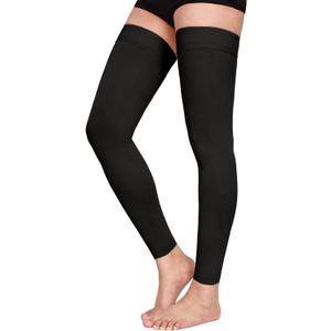 Thigh High Compression Stockings Footless, 15-20mmHg Footless Compression Socks for Men & Women-Ideal for Athletic, Medical, Travel Use