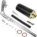 FVRITO High Performance Exhaust Pipe Muffler Silencer Assembly Kit for CRF50 XR50 Apollo DB-x14 x18 Chinese 70cc 110cc 125cc SSR Taotao DB14 DB10 Rocketa X-pro x8 Pit Dirt Bike Motocrosss Gold