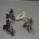 4 PCS Bow Hair Clips Bow Claw Clip for Women Nonslip Large Hair Claw Clips for Thin and Thick Hair Strong Hold Hair Bows (Black+Light Brown+Off-White+Dark Brown)