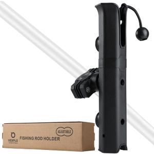 VEXPLO Adjustable Pole Mount Bike Fishing Rod Holder for Bicycle, Boat, Chairs, Cart, Scooter, Motorcycle, ATV & Beach Car, Fishing Pole Holder for Bike Rack with Mount Clamp (1.6" Inner Diameter)