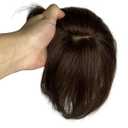 Anemone 100% Human Hair Toppers Clip in Hairpieces with 3D Air Bangs for Women Straight Toupee Middle Part Wiglets for Mild Hair-Loss (Auburn)