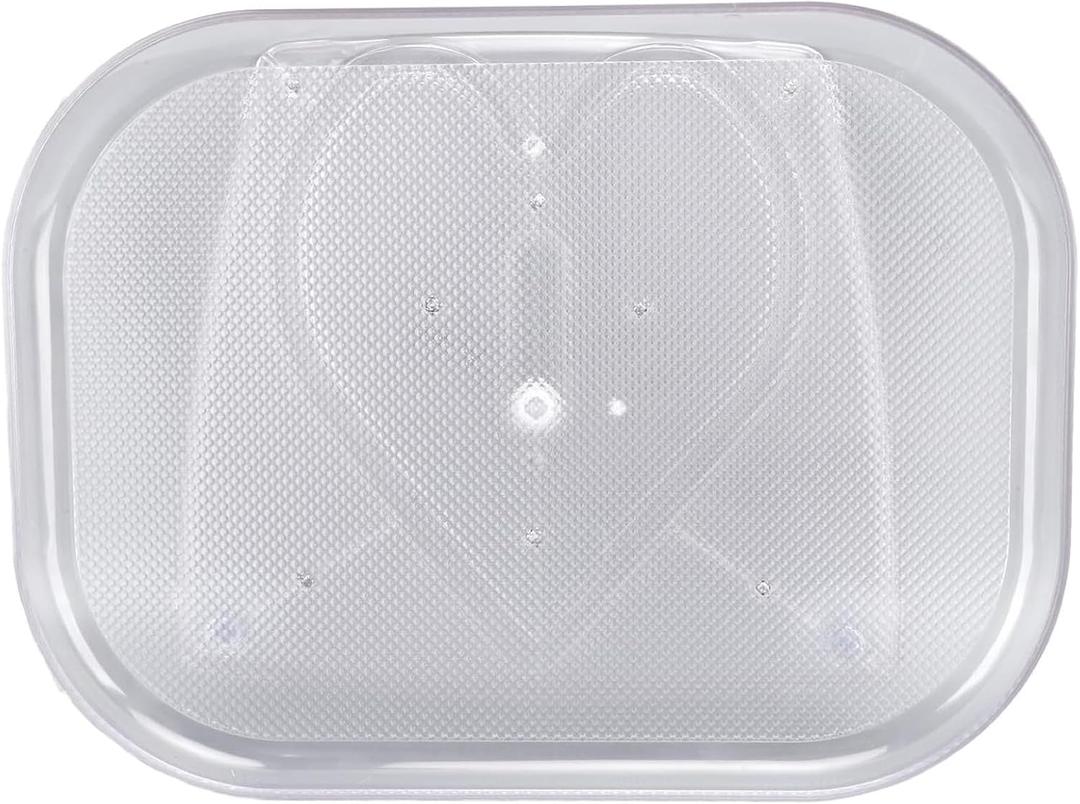 Lazy Susan Turntable Organizer for Refrigerator, 360 Rotating Fridge Organizer Tray with Suction Cups, 14.56''x11'' Turntable Condiment Organizer for Cabinets Dining Table Pantry Kitchen Countertop