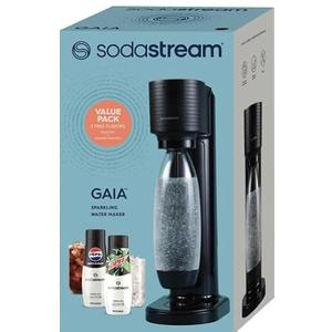 SodaStream Gaia Sparkling Water Maker, Black, Value Pack