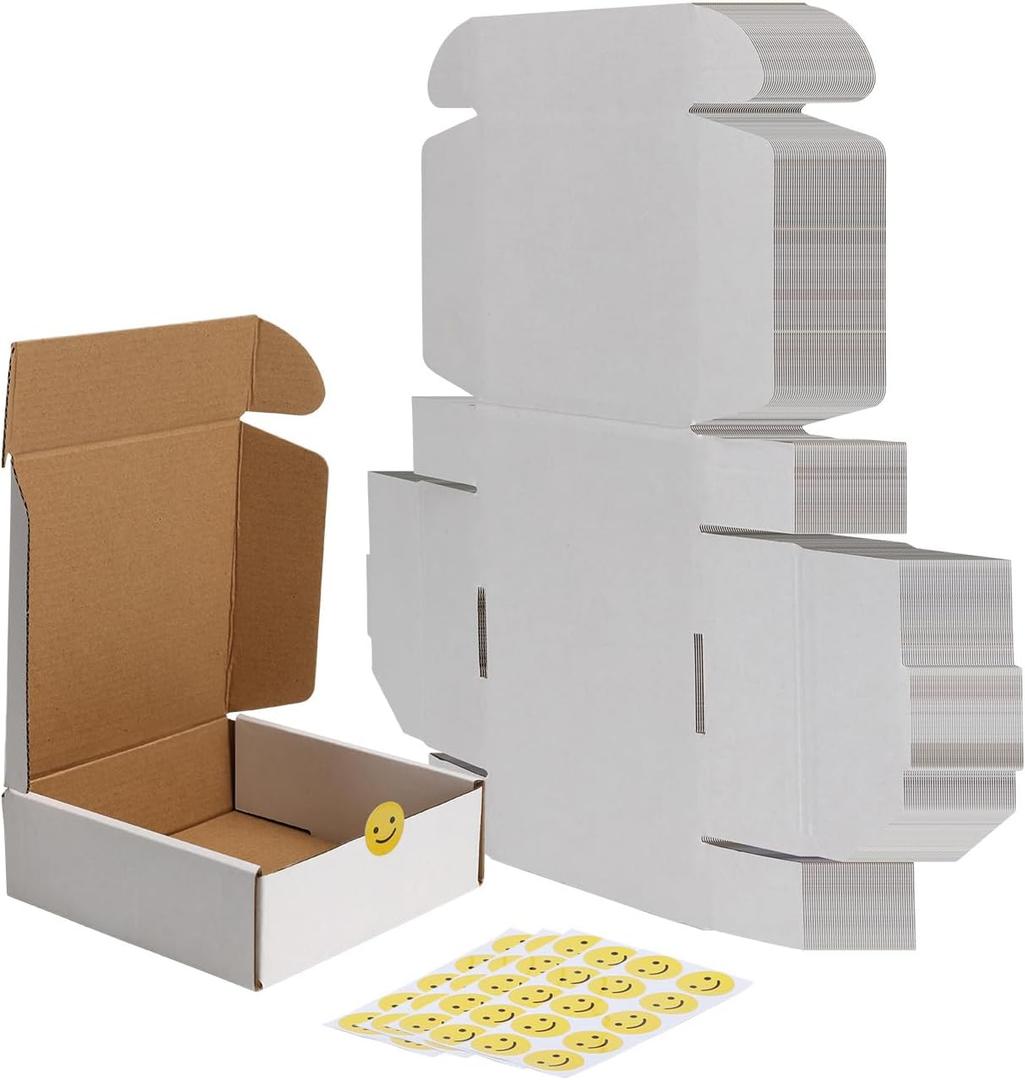 RLAVBL 6x6x2 Shipping Boxes Set of 50, White Small Corrugated Cardboard Box, Mailer Box