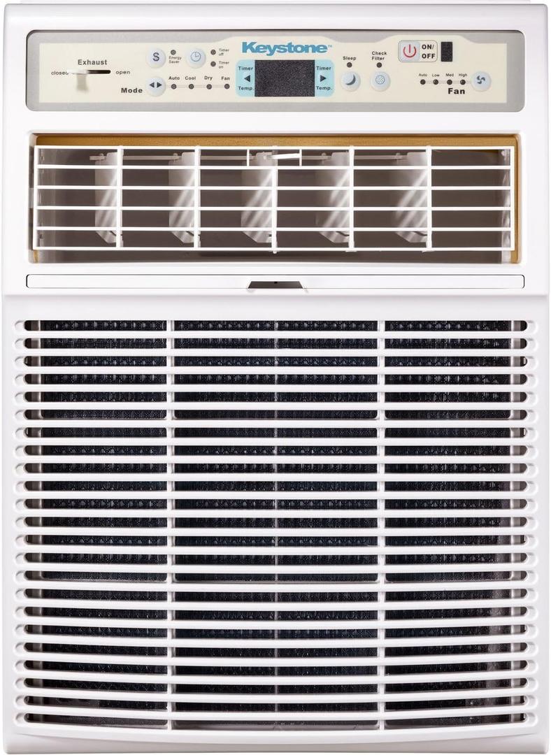 Keystone 8,000 BTU Slider Window Air Conditioner and Dehumidifier, 115V Air Conditioner Window Unit for Bedroom, Living Room, and Small-Medium Sized Rooms up to 350 Sq.Ft., 4-Way Air Direction Control