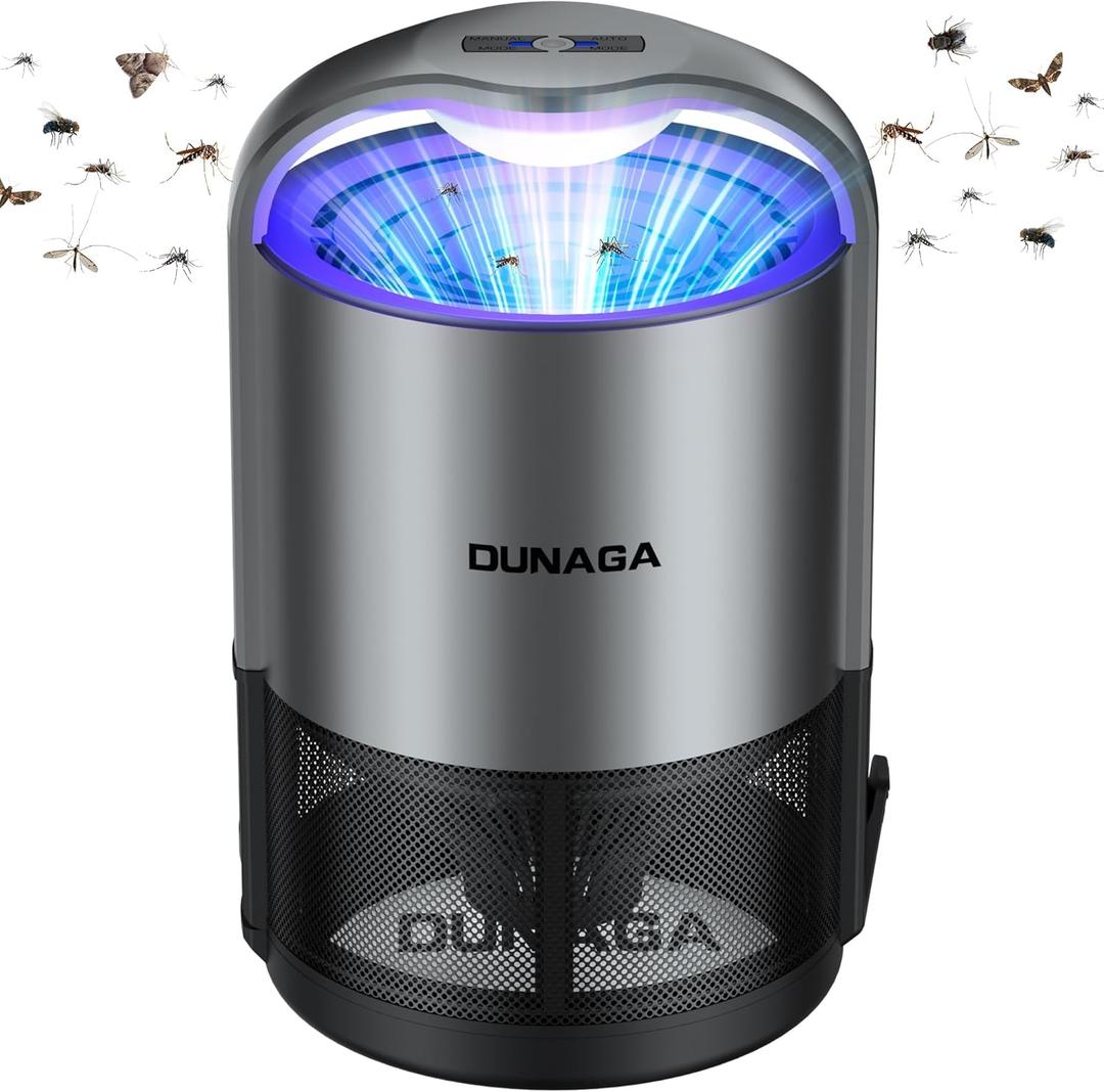 Automatic Home Insect Trap  Indoor Fly, Gnat, and Mosquito Traps with 10 Sticky Glue Boards,Auto Gray