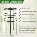 4 Set Titan Peony Plant Support Stakes Black Metal Peonies Cages 17.7" D x 35.4" H Tomato Cages Rings Sturdy Garden Plants Support Trellis for Climbing Plants