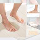 Yimobra Large Bath Mat 36"x24", Super Soft Quick Dry Memory Foam Bathroom Rug, Water Absorbent, Non Slip Backing Machine Washable for Tub Shower, Thick Comfort Support, Cream
