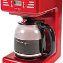 Nostalgia Retro 12-Cup Programmable Coffee Maker With LED Display, Automatic Shut-Off & Keep Warm, Pause-And-Serve Function, Red
