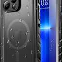 SPORTLINK for iPhone 13 Pro Case Waterproof - Buit in Screen Protector [Compatible with MagSafe][IP68 Underwater][6.6FT Military Dropproof][Dustproof] Full Body Shockproof Case 6.1" Black