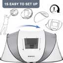 Pop Up Camping Tent, 2/4/6 Person Instant Tent Waterproof PU4500mm, Spacious Ventilated Camping Tent with Front Porch, Quick Setup Lightweight Portable for Outdoor Camping Hiking Beach