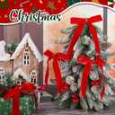 Riceshoot 30 Pcs Christmas Velvet Bow, 6 x 8 Inch Rustic Crafts Gift Bows Nice for Christmas Tree, Garland, Large Gifts, Parties, Indoor or Outdoor Decorations(Red)