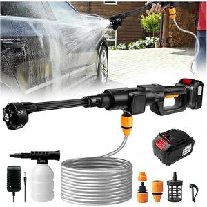Battery Pressure Washer Car, Battery Pressure Washer Gun with 6-in-1 Adjustable Nozzle, 65 Bar High Pressure Car Wash Gun, Portable Pressure Washer for Car, Cleaning & Watering Battery Pressure Washer Car, Battery Pressure Washer Gun with 6-in-1 Adjustable Nozzle, 65 Bar High Pressure Car Wash Gun, Portable Pressure Washer for Car, Cleaning & Watering